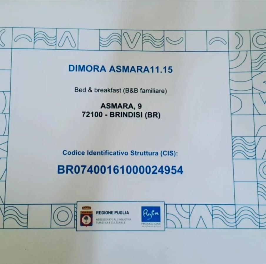 Apartament Dimora Asmara 11 15 Brindisi Zewnętrze zdjęcie